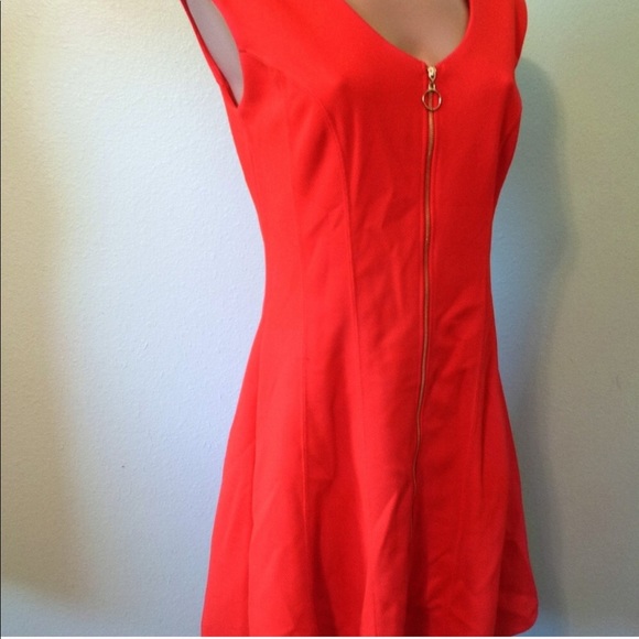INC International Concepts Dresses & Skirts - INC Red Zip Up Fit & Flare Dress Women’s Size S